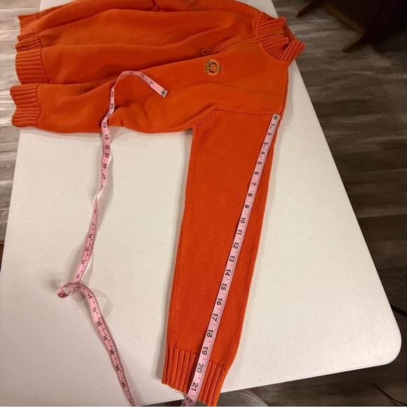 Lauren Ralph Lauren 1/4-zip Sweater Orange Cotton Ribbed 90’s Women’s Size Large - Picture 8 of 13